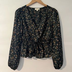 London Rose Floral Long Sleeve Blouse